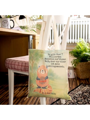 Mr. & Mrs. Panda Umhängetasche Roter Panda Design mit Spruch in Weiß