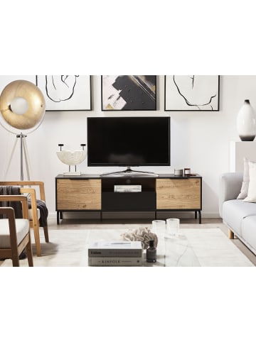 Beliani TV-Möbel ARKLEY in Schwarz/Braun - (W) 160 x (H) 52 x (L) 41 cm