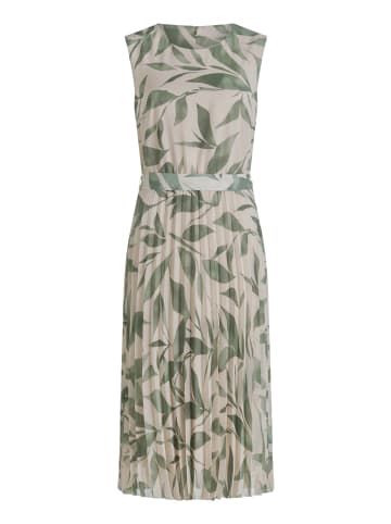 BETTY & CO Chiffonkleid mit Plissee in Nature/Green