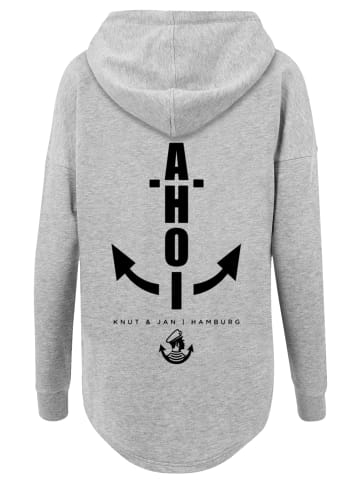 F4NT4STIC Oversized Hoodie Ahoi Anker Knut & Jan Hamburg in grau