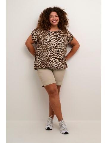 KAFFE curve Kurzarm-Bluse KCami in Classic Leopard