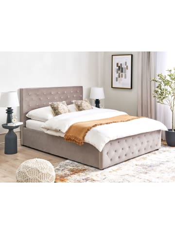 Beliani Doppelbett AMIENS in Beige - (W) 151 x (H) 109 x (L) 217 cm