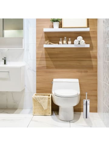 relaxdays 10x WC-Garnitur in Silber/ Schwarz