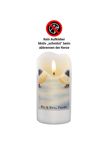 Mr. & Mrs. Panda Kerze Pinguin Liebe Design ohne Spruch in Weiß