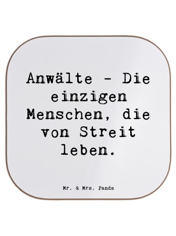 Mr. & Mrs. Panda Untersetzer für Gläser Spruch Anwalt Streitmach... in Weiß