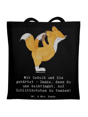Mr. & Mrs. Panda Tragetasche Eiskunstlauf Trainerin mit Spruch in Schwarz