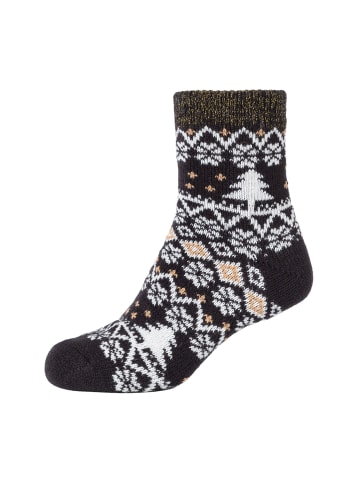 camano Kurzsocken cosy norwegian winter 2er Pack warm & cozy in Schwarz