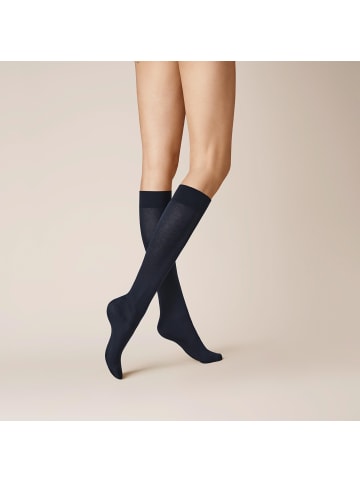 Kunert Kniestrümpfe Sensual Cotton Komfortbund in Marine