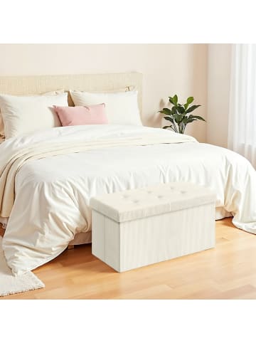 SONGMICS Aufbewahrungsbank Minota in Weiß - (B)76 x (H)38 x (T)38 cm