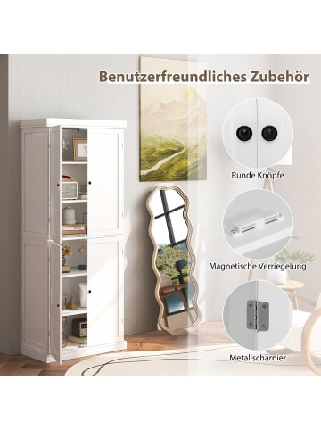 COSTWAY Hochschrank 185cm in Weiß