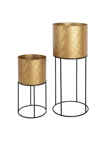 2 x Blumenständer in Schwarz/ Gold