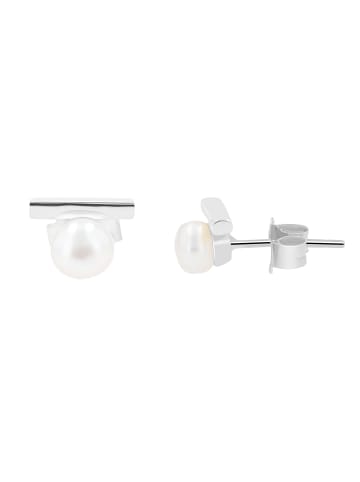 Adeliás Damen Ohrringe – Ohrstecker aus 925 Silber mit Perle in silber