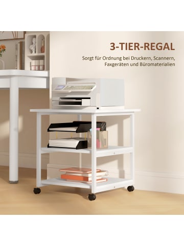 HOMCOM Druckertisch-50L x 50B x 52,5H cm-Weiß