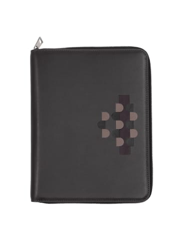 DuDu Schreibmappe Leder 24 cm in anthracite mosaic