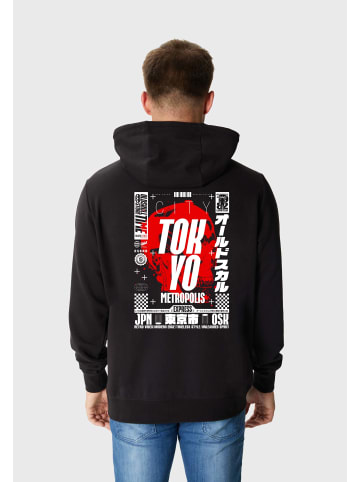 OLDSKULL Kapuzensweater ASIAN METROPOLIS SKULL GRAPHIC in Black