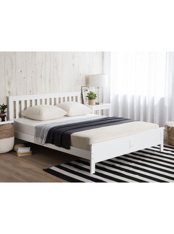 Beliani Doppelbett MAYENNE in Weiß - (W) 169 x (H) 88 x (L) 208 cm