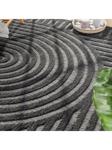 KADIMA DESIGN Teppich Kurzflor Struktur Wohnzimmer in Anthrazit