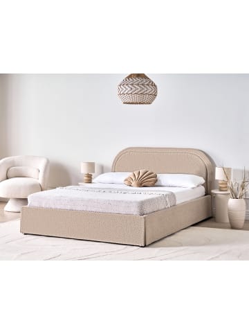 Beliani Doppelbett QUILLIEN in Beige - (W) 152 x (H) 91 x (L) 217 cm