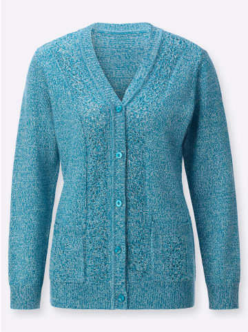 WITT WEIDEN Strickjacke in aquapetrol-ecru-meliert