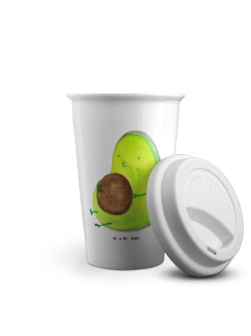 Mr. & Mrs. Panda Thermobecher To Go Avocado Pfeifen ohne Spruch in Weiß