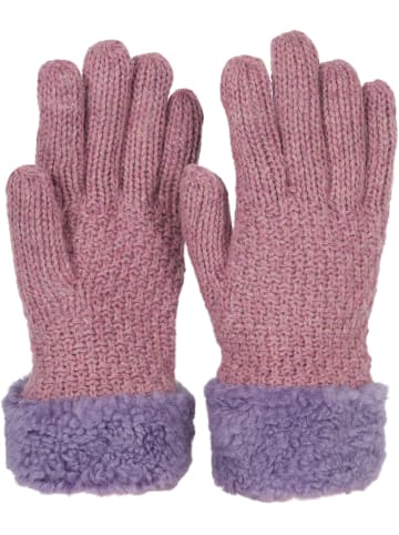 styleBREAKER Strickhandschuhe mit Perlmuster und Fleece in Mauve