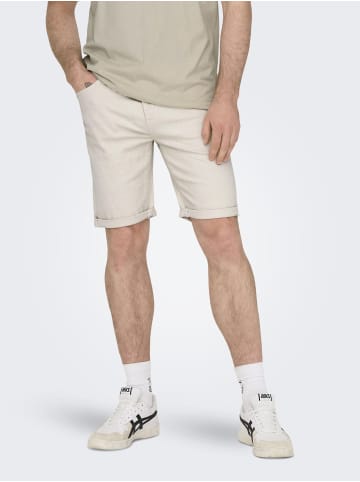 ONLY & SONS Jeans-Shorts in Ecru