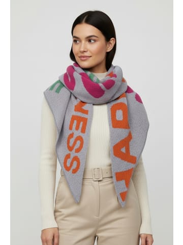 Faera Schal Schriftzug bunt modern in Grau