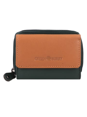 Greenburry Nappa Geldbörse RFID Schutz Leder 11 cm bottle green-tan