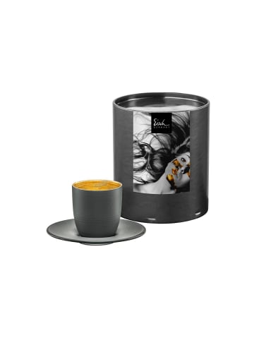 Eisch Espressotasse mit Untertasse Cosmo Collect 100 ml in Gold / Grau