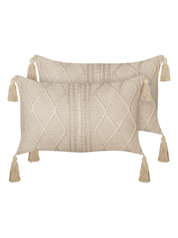 Beliani 2er-Set Dekokissen CAESIA in Beige