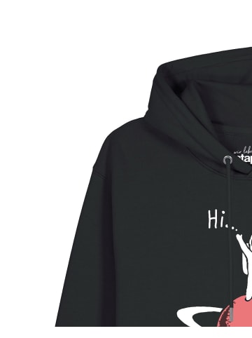 wat? Apparel Sweatshirt Astronaut says Hi in Schwarz
