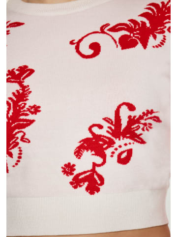 ebeeza Damen Pullover in WOLLWEISS ROT