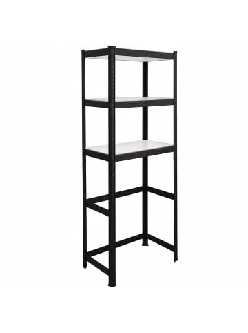 relaxdays Waschmaschinenregal in Schwarz - (B)70 x (H)180 x (T)40 cm