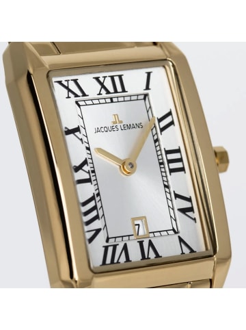 Jacques Lemans Damen-Quarzuhr Torino Rechteckig Goldfarben