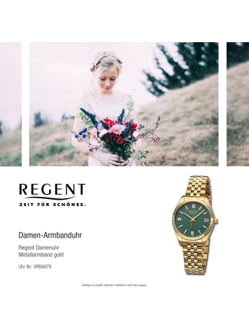 Regent Armbanduhr-Analog gold mittel (ca. 34mm) Regent Metallarmband