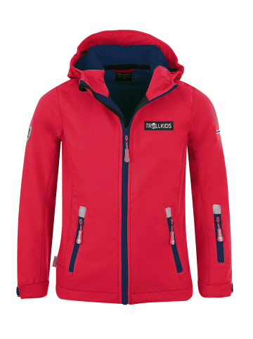 Trollkids Softshell Jacke "Oslofjord" in Hellrot / Blau