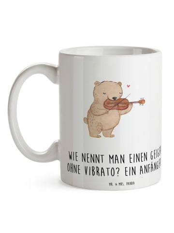 Mr. & Mrs. Panda Becher Violine Anfänger mit Spruch in Weiß