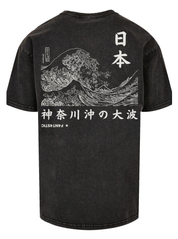 F4NT4STIC Oversize T-Shirt Kanagawa Welle in schwarz