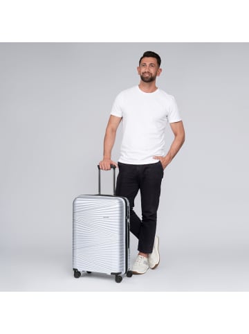 Pactastic Collection 02 THE MEDIUM 4 Rollen Trolley 67 cm in silver metallic 2