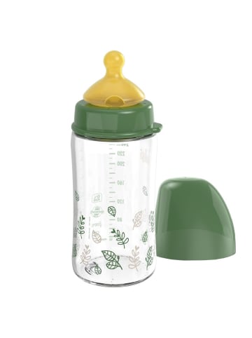 nip Glas-Flasche Cherry green 240 ml + Latex-Trinksauger in gruen,motiv