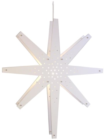 STAR Trading Holzstern Weihnachtsstern Leuchtstern hängend D: 60cm mit Kabel in weiß