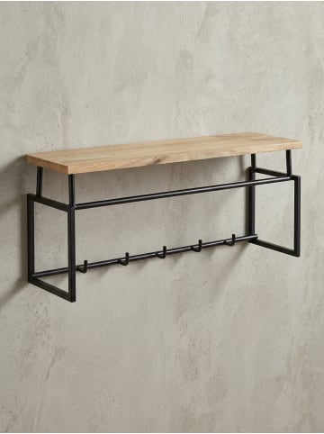 KADIMA DESIGN Design Wandgarderobe Massivholz Metall 71x29x20 cm