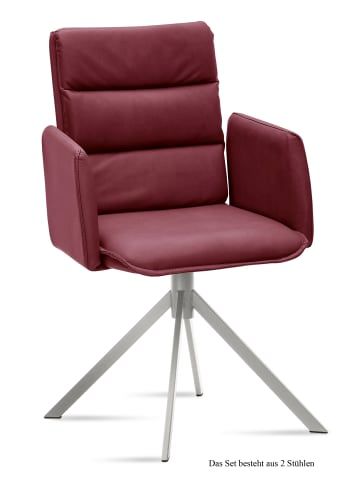 58 aufm Kessel ARMLEHNSTUHL (2er-Set) Dorree 52x92x60 Edelstahl/Marsala