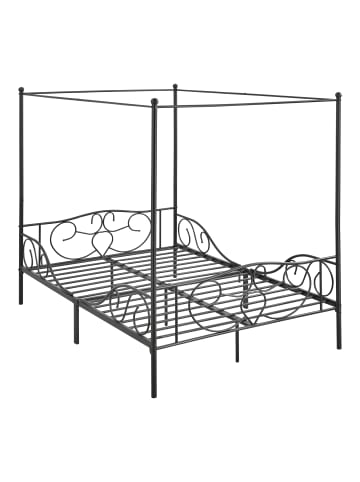 en.casa Himmelbett Finström in Schwarz (B)140cm