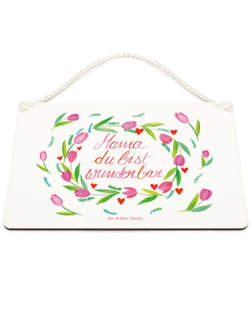 Mr. & Mrs. Panda Holzschild Mama Tulpen mit Spruch in Bunt