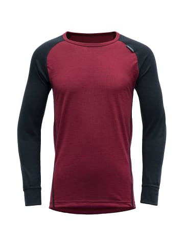 DEVOLD Langarmshirt BREEZE MERINO SHIRT JUNIOR in Dunkelrot