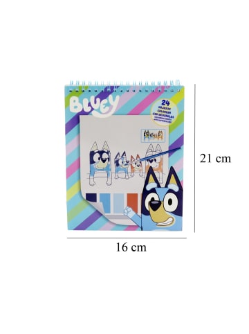 Bluey Aquarell Malbuch Set 24 Vorlagen 6 Wasserfarben und Pinsel