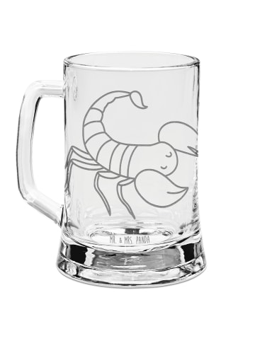 Mr. & Mrs. Panda Bierkrug Sternzeichen Skorpion ohne Spruch in Transparent