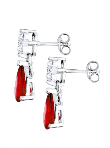 Elli Ohrringe 925 Sterling Silber Tropfen in Rot