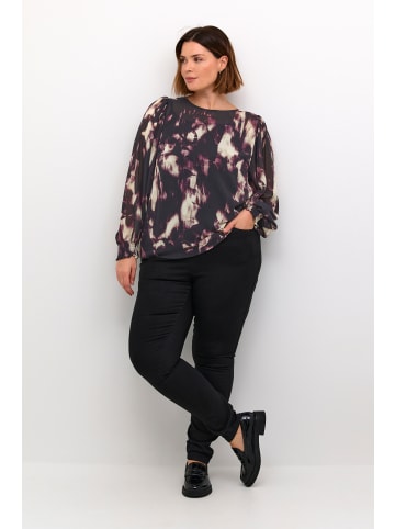 KAFFE curve Langarm-Bluse KCnour in Purple Blurry Graphics
